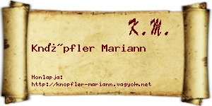 Knöpfler Mariann névjegykártya